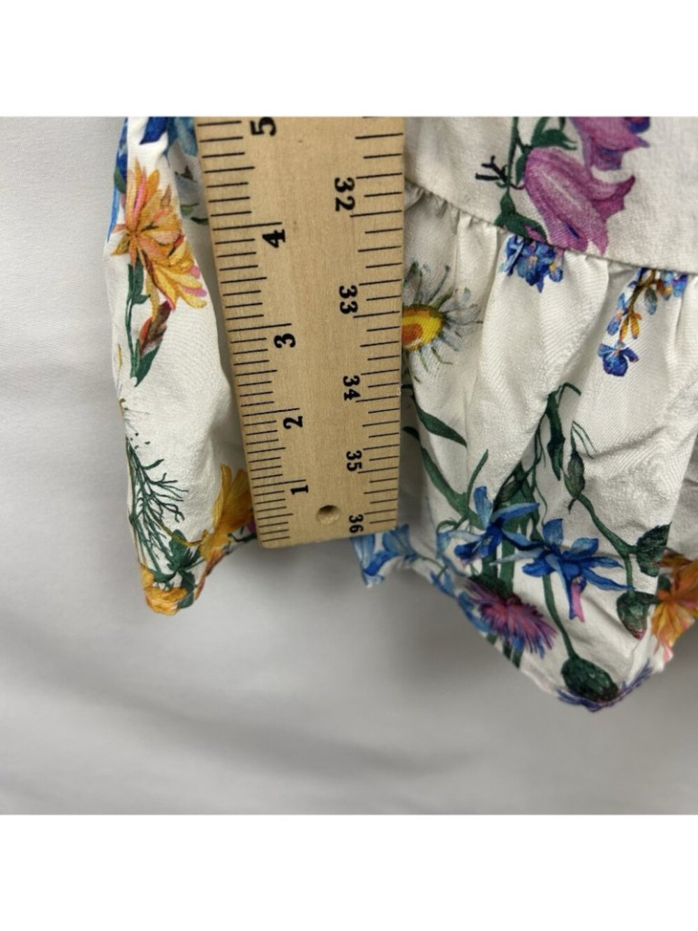 Amour Vert Floral Print Sleeveless Mini Dress Womens Small 100% Silk Ruffled Hem - Picture 4 of 16